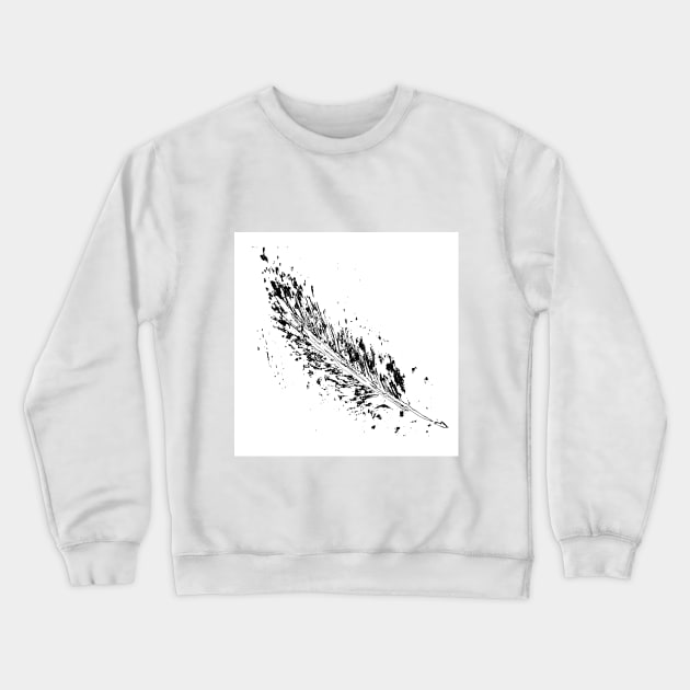 Bird feather. Hand drawn illustration sketch Crewneck Sweatshirt by grafinya